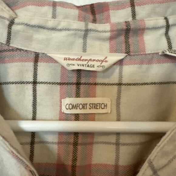 Weatherproof Vintage Women's Long Sleeve Button Down Flannel Shirt Pink, Size M - Picture 6 of 7